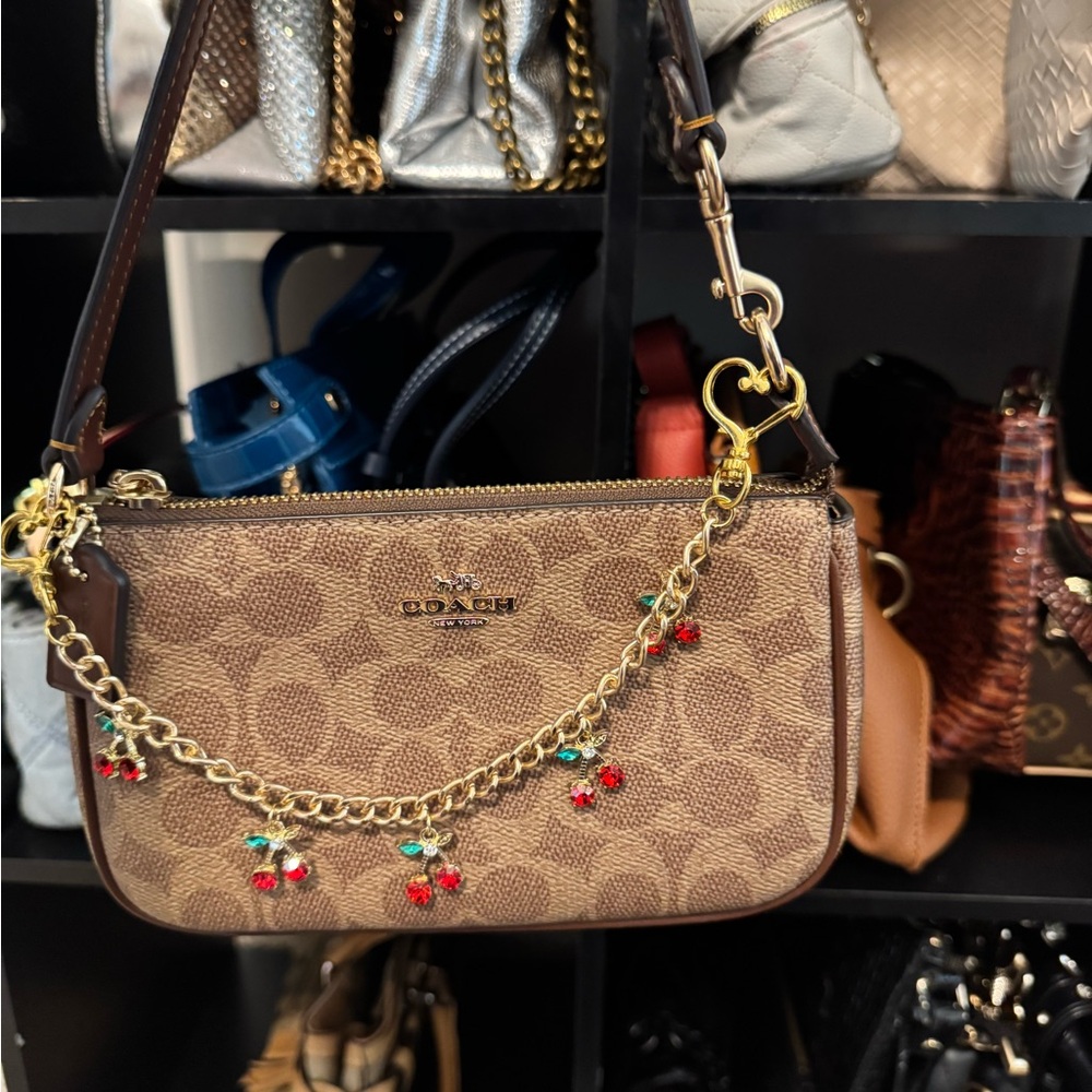 Coach Brown Mini Bag with Signature Monogram